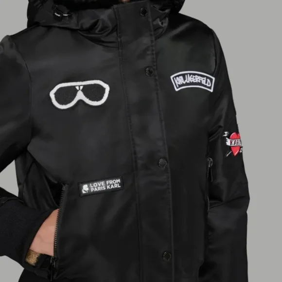 Karl Lagerfeld Hooded Puffer Jacket NWOT - Picture 4 of 10